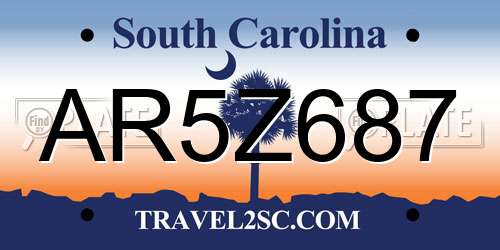 AR5Z687 South Carolina License Plate