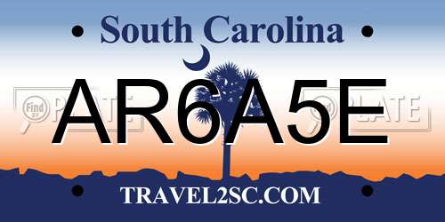 AR6A5E South Carolina License Plate