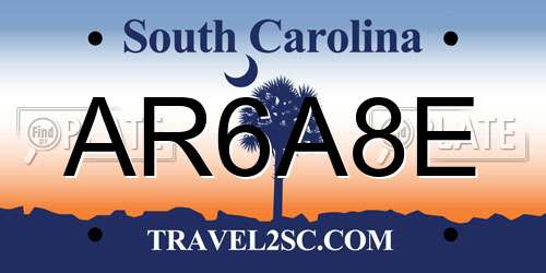 AR6A8E South Carolina License Plate