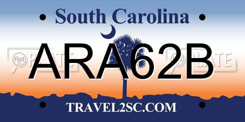 ARA62B South Carolina License Plate