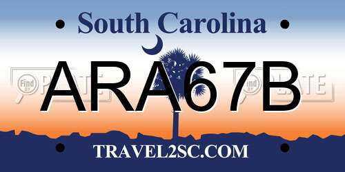 ARA67B South Carolina License Plate