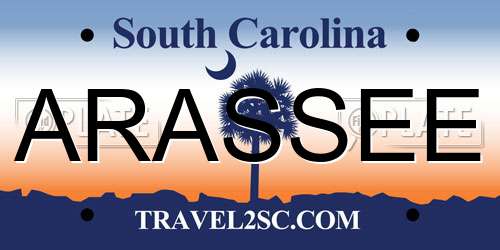 ARASSEE South Carolina License Plate