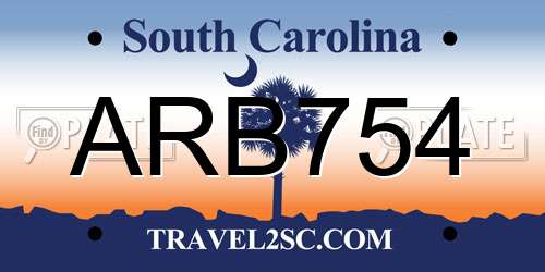 ARB754 South Carolina License Plate