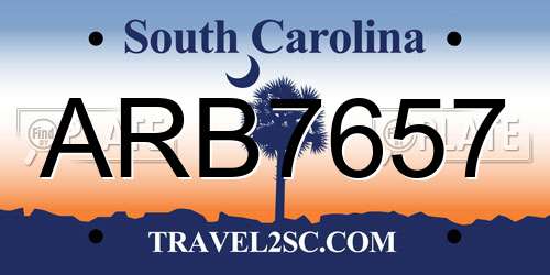 ARB7657 South Carolina License Plate