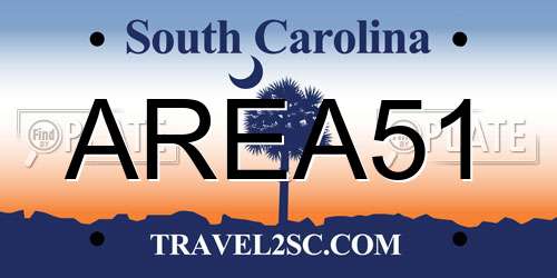 AREA51 South Carolina License Plate