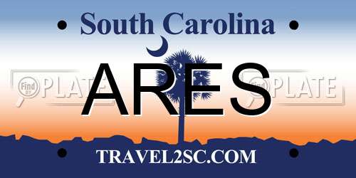 ARES South Carolina License Plate