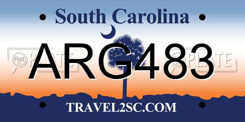 ARG483 South Carolina License Plate