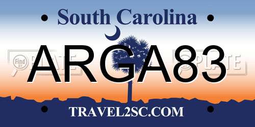 ARGA83 South Carolina License Plate