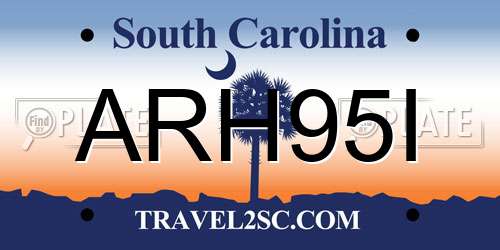 ARH95I South Carolina License Plate