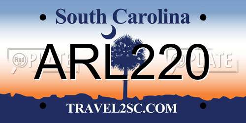 ARL220 South Carolina License Plate