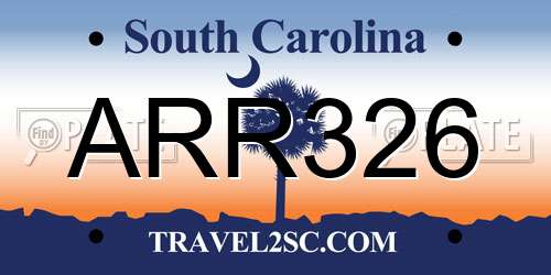 ARR326 South Carolina License Plate