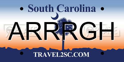 ARRRGH South Carolina License Plate