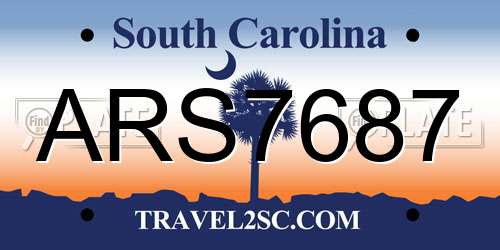 ARS7687 South Carolina License Plate