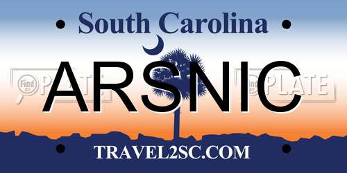 ARSNIC South Carolina License Plate