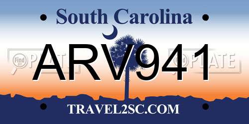 ARV941 South Carolina License Plate
