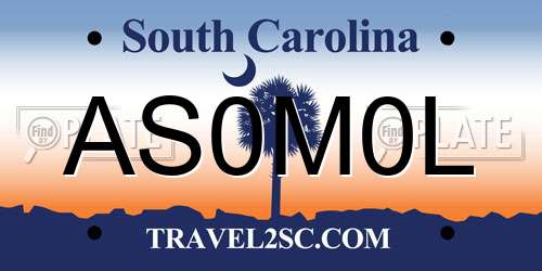 AS0M0L South Carolina License Plate
