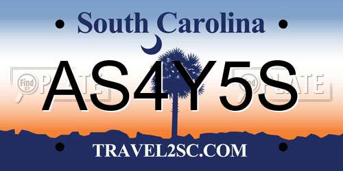 AS4Y5S South Carolina License Plate