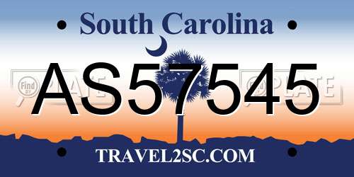 AS57545 South Carolina License Plate