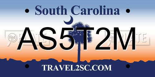 AS5T2M South Carolina License Plate