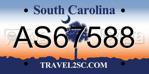 AS67588 South Carolina License Plate