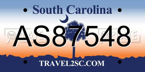 AS87548 South Carolina License Plate