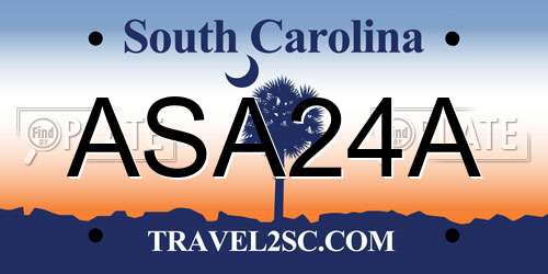 ASA24A South Carolina License Plate