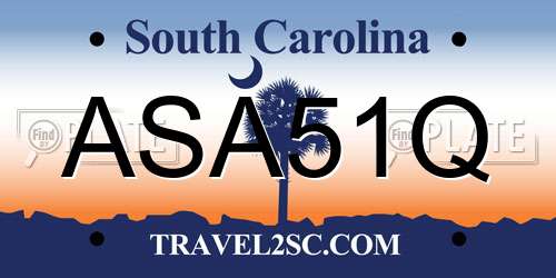 ASA51Q South Carolina License Plate