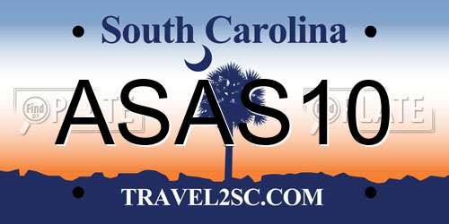 ASAS10 South Carolina License Plate