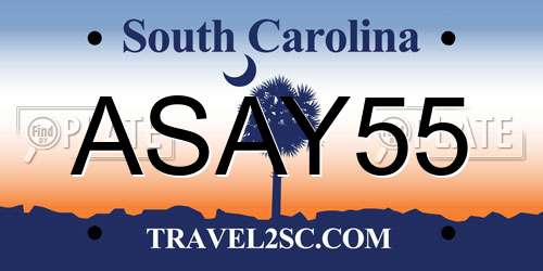 ASAY55 South Carolina License Plate