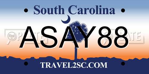 ASAY88 South Carolina License Plate