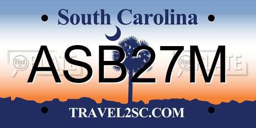 ASB27M South Carolina License Plate