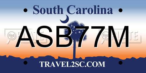 ASB77M South Carolina License Plate