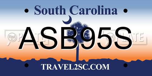 ASB95S South Carolina License Plate