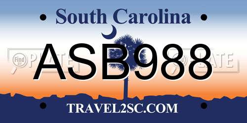 ASB988 South Carolina License Plate