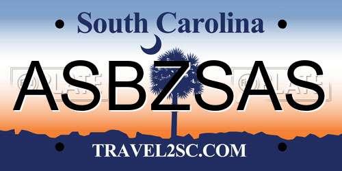 ASBZSAS South Carolina License Plate