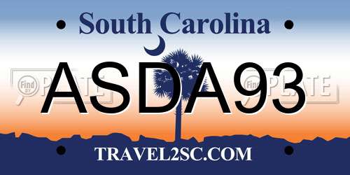 ASDA93 South Carolina License Plate