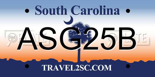 ASG25B South Carolina License Plate