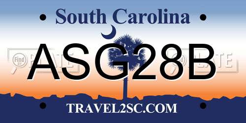 ASG28B South Carolina License Plate