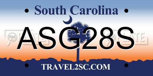 ASG28S South Carolina License Plate