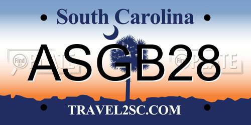 ASGB28 South Carolina License Plate
