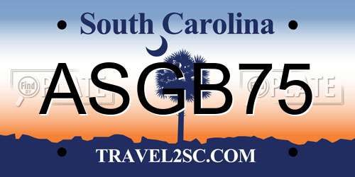 ASGB75 South Carolina License Plate