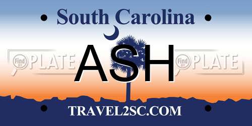 ASH South Carolina License Plate