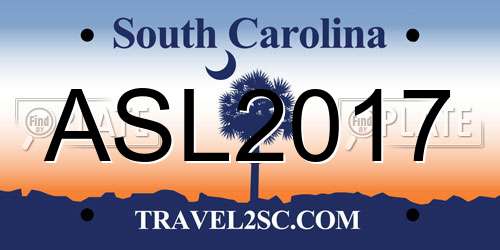 ASL2017 South Carolina License Plate