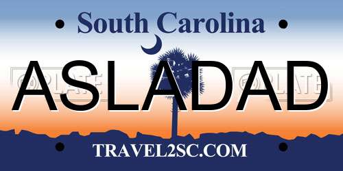 ASLADAD South Carolina License Plate