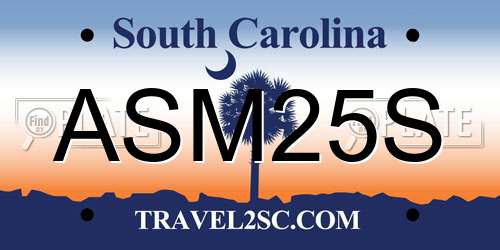ASM25S South Carolina License Plate