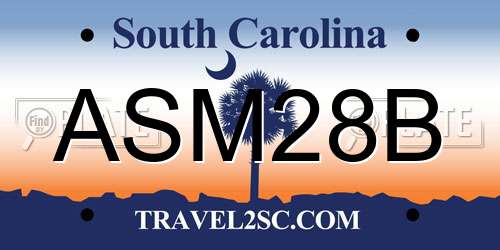 ASM28B South Carolina License Plate