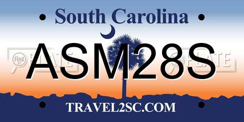 ASM28S South Carolina License Plate