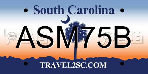ASM75B South Carolina License Plate