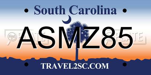 ASMZ85 South Carolina License Plate