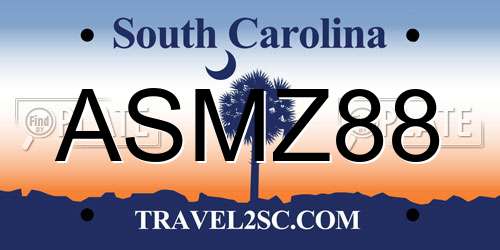 ASMZ88 South Carolina License Plate